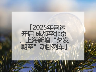2025年暑运开启 成都至北京、上海新增“夕发朝至”动卧列车