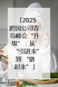 2025跨国公司青岛峰会“升级”：从 “引进来” 到 “链起来”