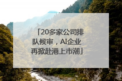 20多家公司排队候审，AI企业再掀赴港上市潮