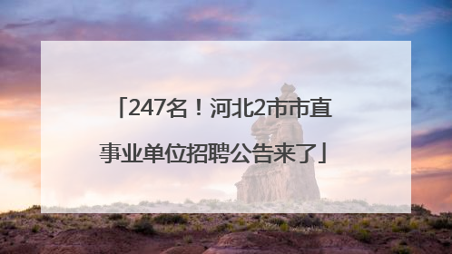 247名！河北2市市直事业单位招聘公告来了