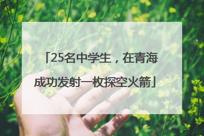 25名中学生，在青海成功发射一枚探空火箭