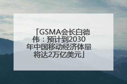 GSMA会长白德伟：预计到2030年中国移动经济体量将达2万亿美元